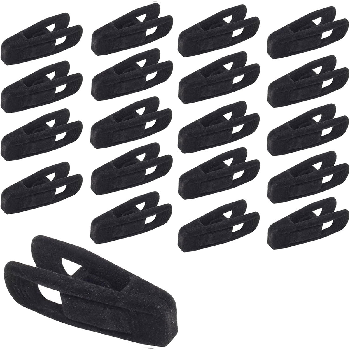 Clothes Drying Clips 20 Pack Velvet Flocking Trouser Pegs Hanger Grip Clamp Set - Grey 6