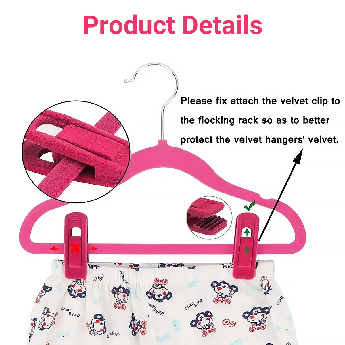 Clothes Drying Clips 20 Pack Velvet Flocking Trouser Pegs Hanger Grip Clamp Set - Rose Red 4