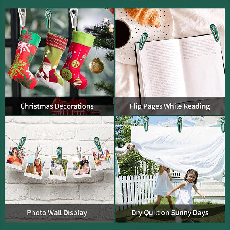 24pcs Clothes Pegs with Storage Basket Laundry Sock Clips Non Slip Drying Hanger - Green 4