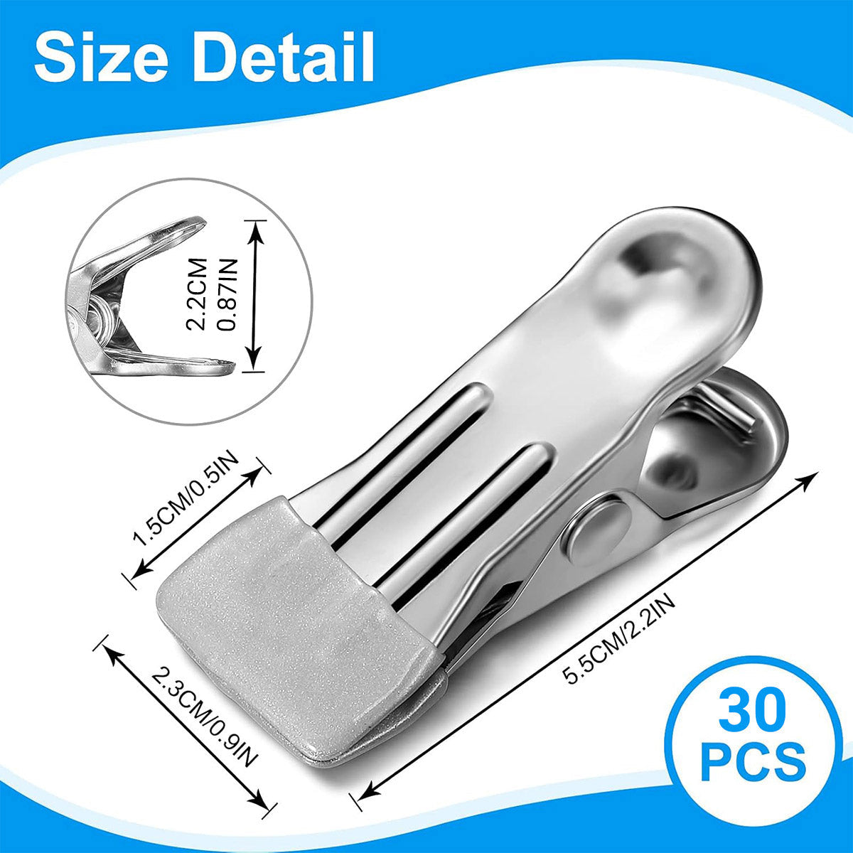 30pcs Multi Functional Stainless Steel Clothes Drying Clips Windproof Clips 3