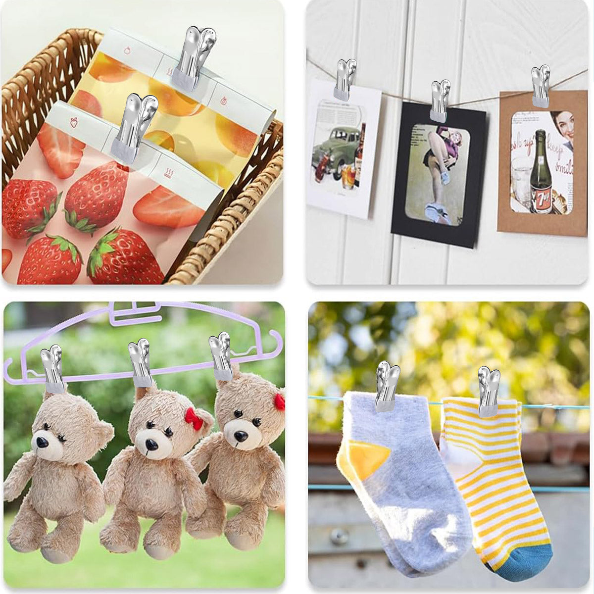 30pcs Multi Functional Stainless Steel Clothes Drying Clips Windproof Clips 5