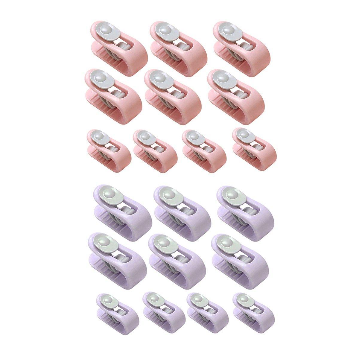 10/20pcs Quilt Retainer Cover Clips Invisible Needle-Free Thumb Buckle Bedding - Pink+Purple-20PCS 10