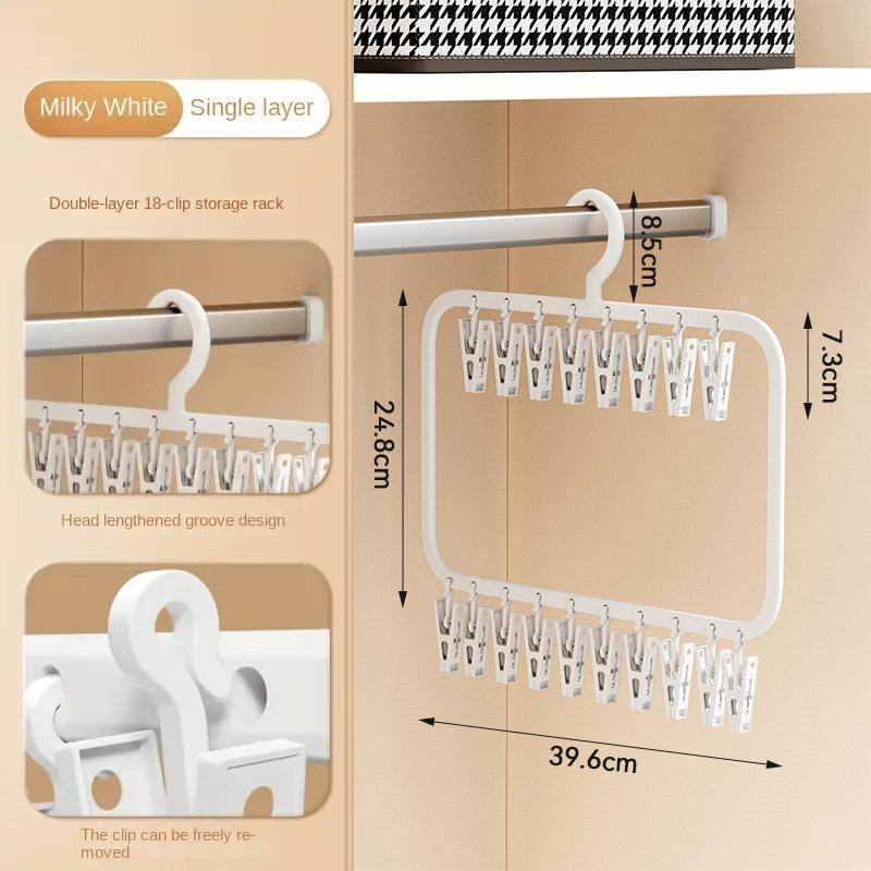 Clothes Rack Plastic Household Drying Hangers Non-Slip Storage Clip Organiser 4