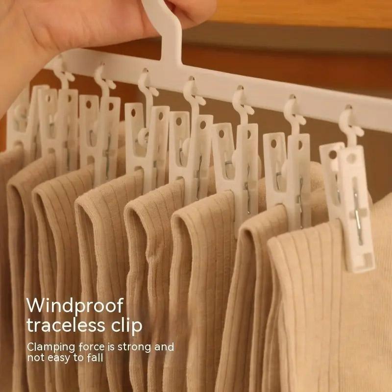 Clothes Rack Plastic Household Drying Hangers Non-Slip Storage Clip Organiser 5