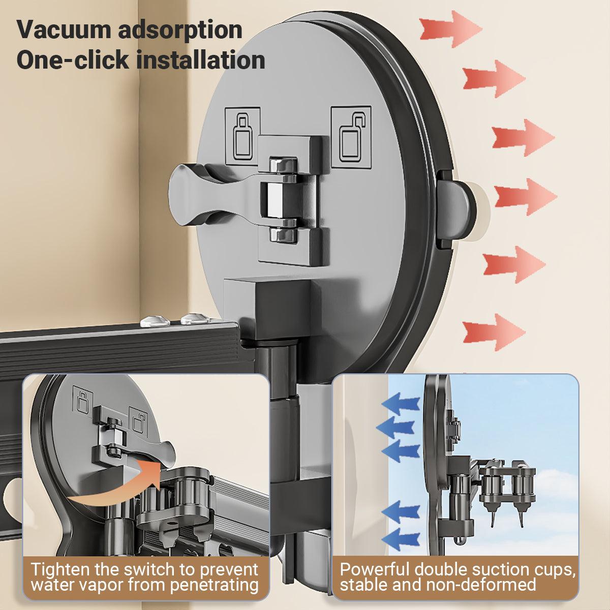 2/3/4-Bar Adjustable Foldable Retractable Clothes Drying Rack Suction Cup Hanger - Two Fold And Three Sections 4