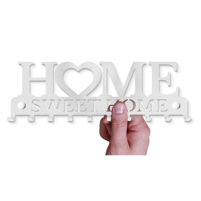 Retro Metal Iron Wall Hanging Mounted 10 Key Hooks Storage Holder Hook Rack - Black 3