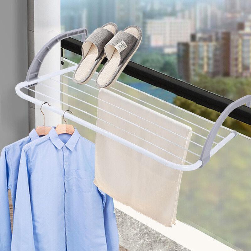 6 Rails Hanging Laundry Drying Rack Over Door Clothes Airer Stand 4
