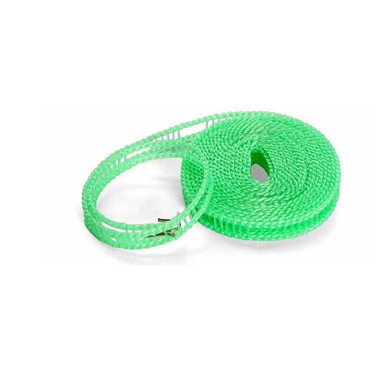 Portable 5M Travel Clothes Line Washing Rope Non Slip Airer Laundry Clothesline - Green 8