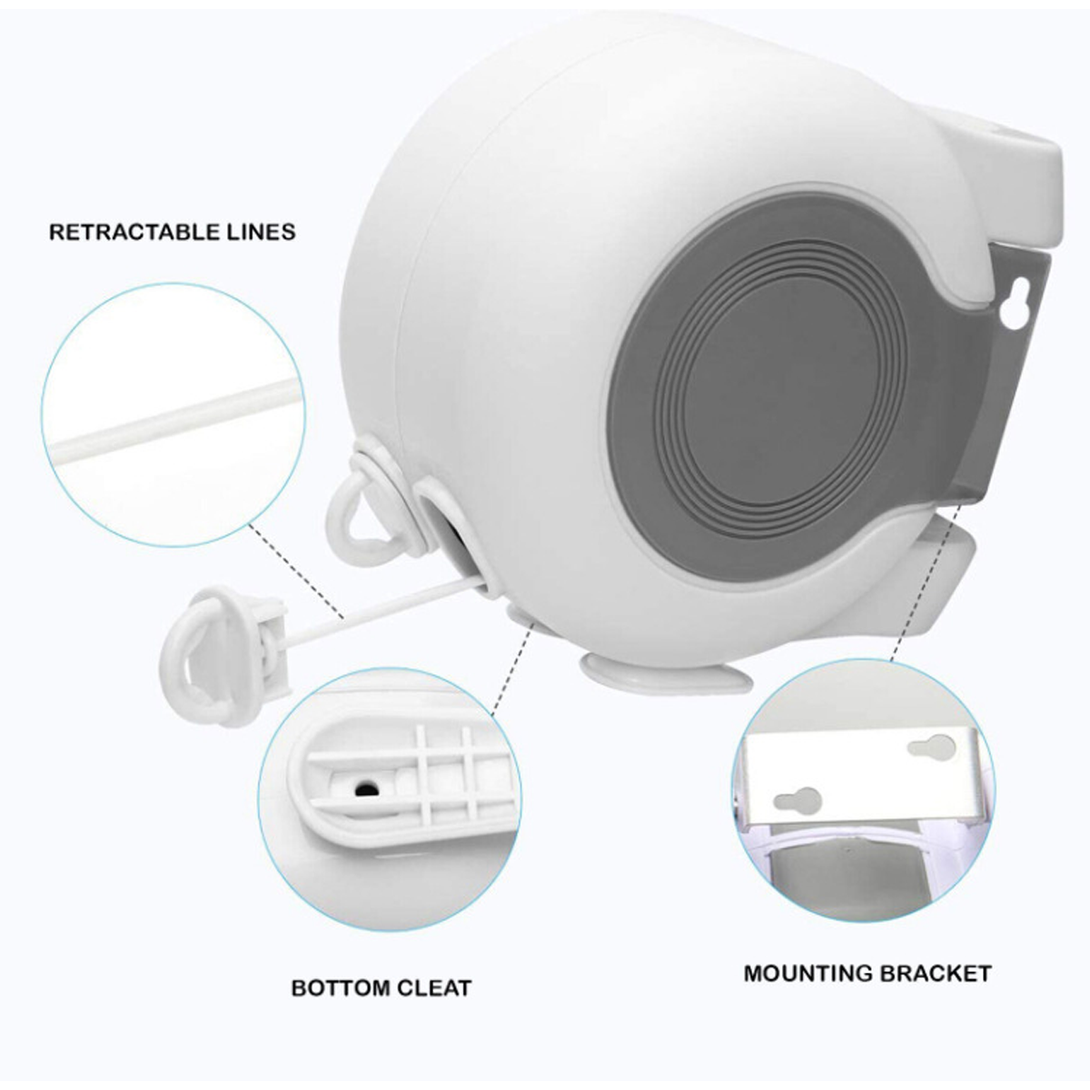 Double Clothes Line Wall Hanger Retractable Clothesline Clothes Dryer 13m Indoor 5