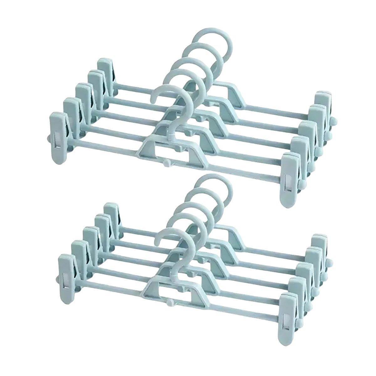 Seamless Household Retractable Pants Rack Buckle Clothes Clip Inner Hanger - Blue 8