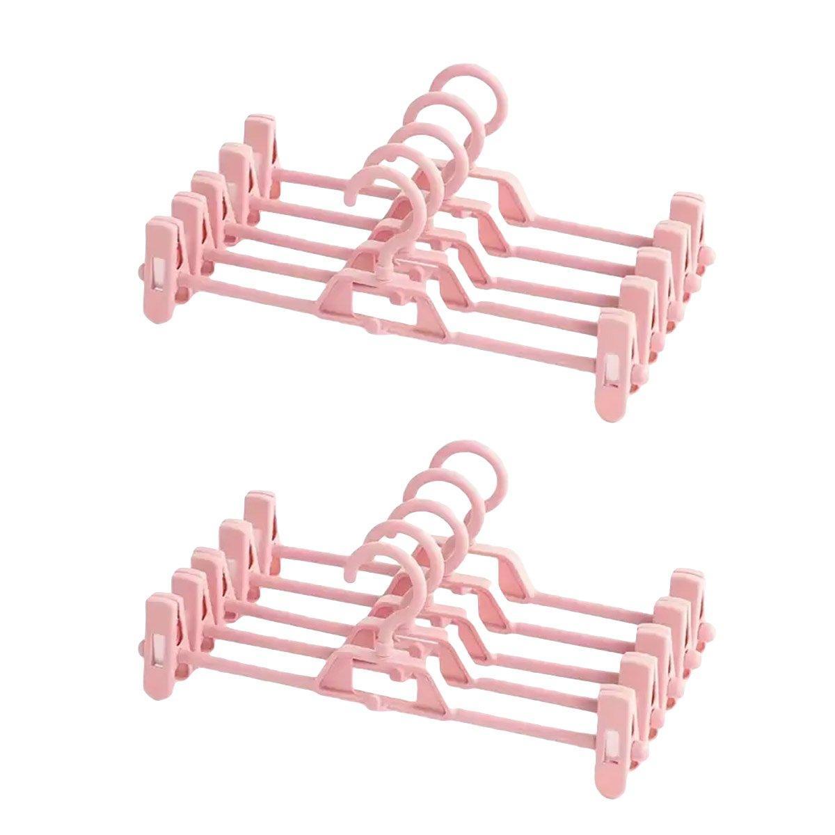 Seamless Household Retractable Pants Rack Buckle Clothes Clip Inner Hanger - Pink 6