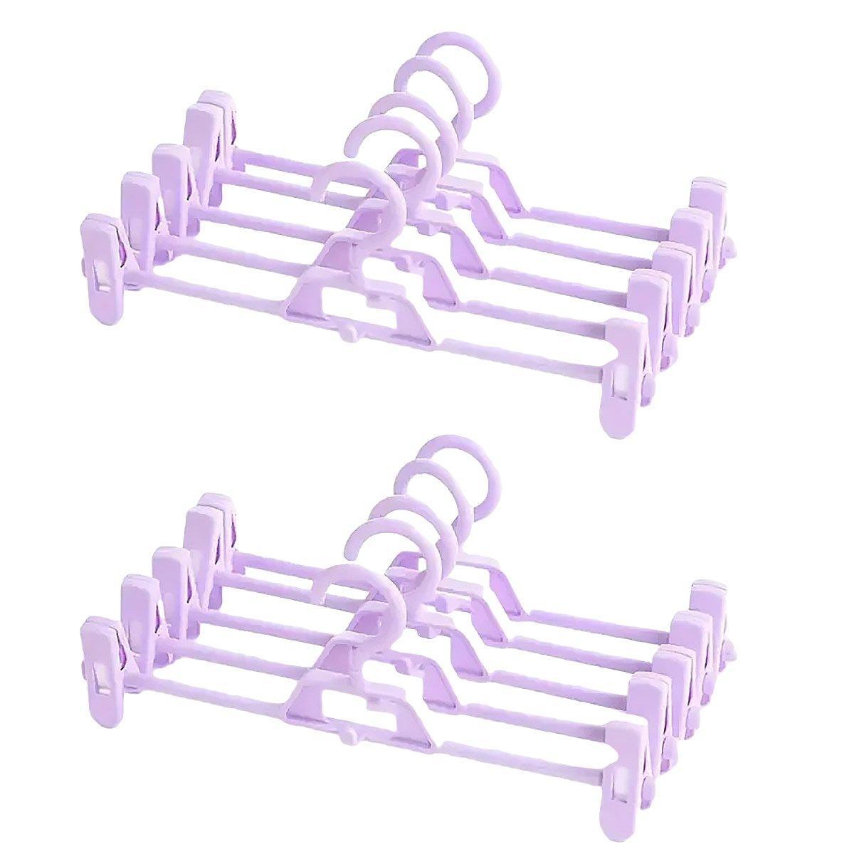 Seamless Household Retractable Pants Rack Buckle Clothes Clip Inner Hanger - Pink 7