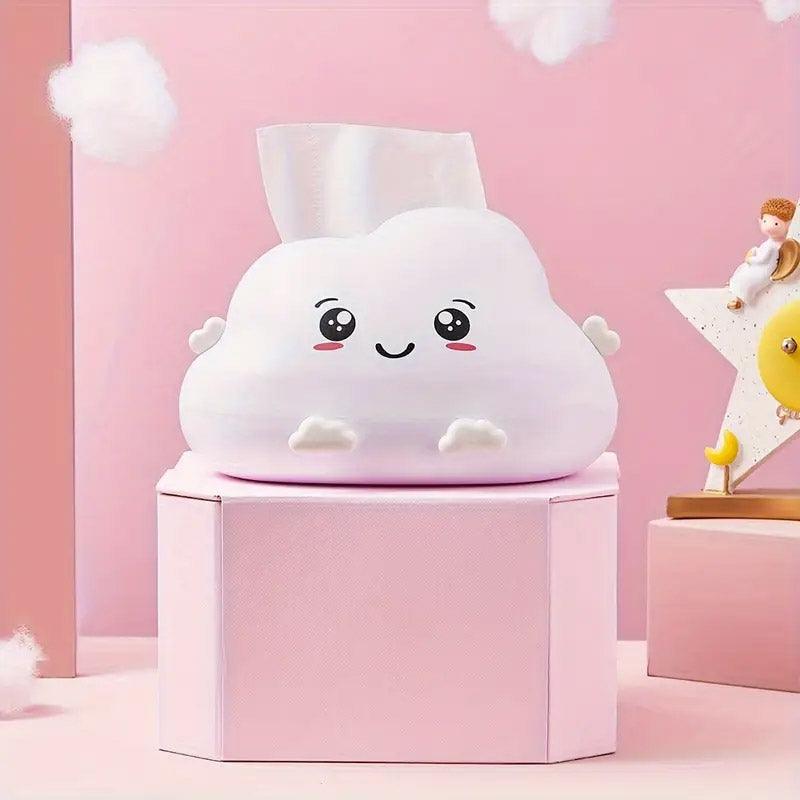 Cute Cartoon Clouds Plastic Tissue Box Desktop Drawer Organizer Storage Box 4
