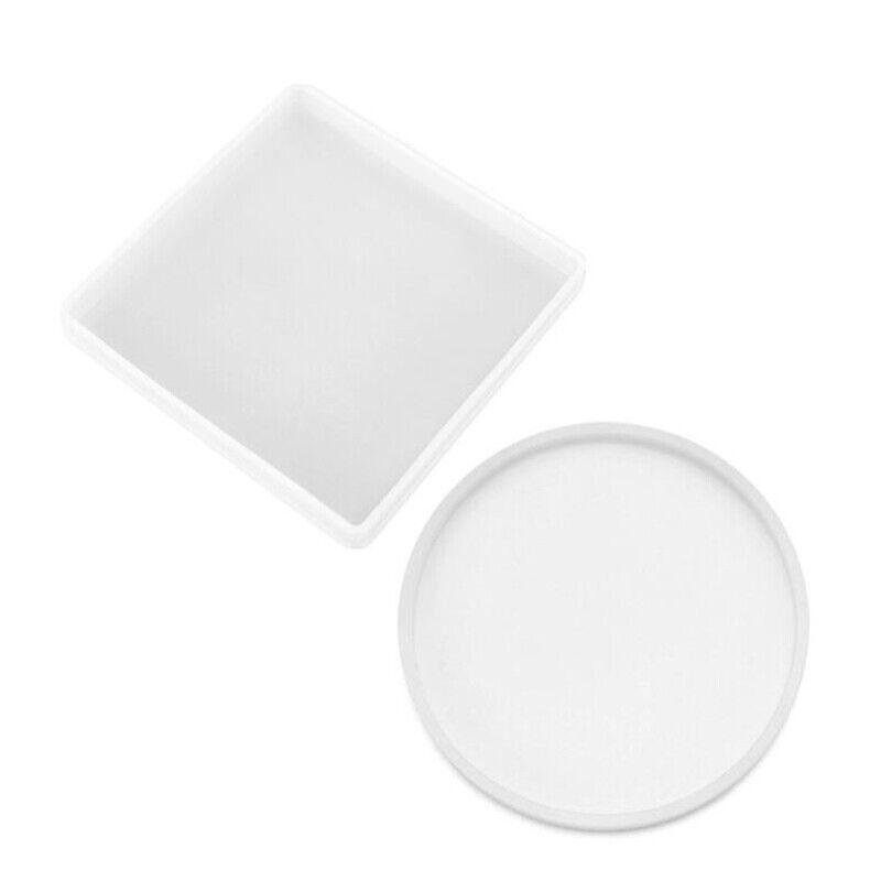 Coaster Resin Casting Mould Epoxy Mold Silicone Craft DIY Jewelry Agate Making - Large Square