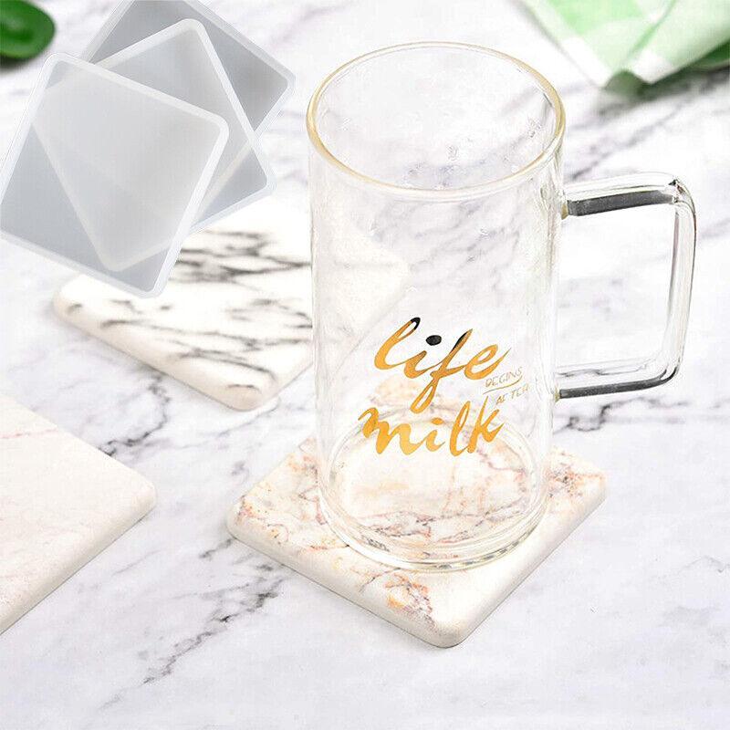 Coaster Resin Casting Mould Epoxy Mold Silicone Craft DIY Jewelry Agate Making - Large Square 5
