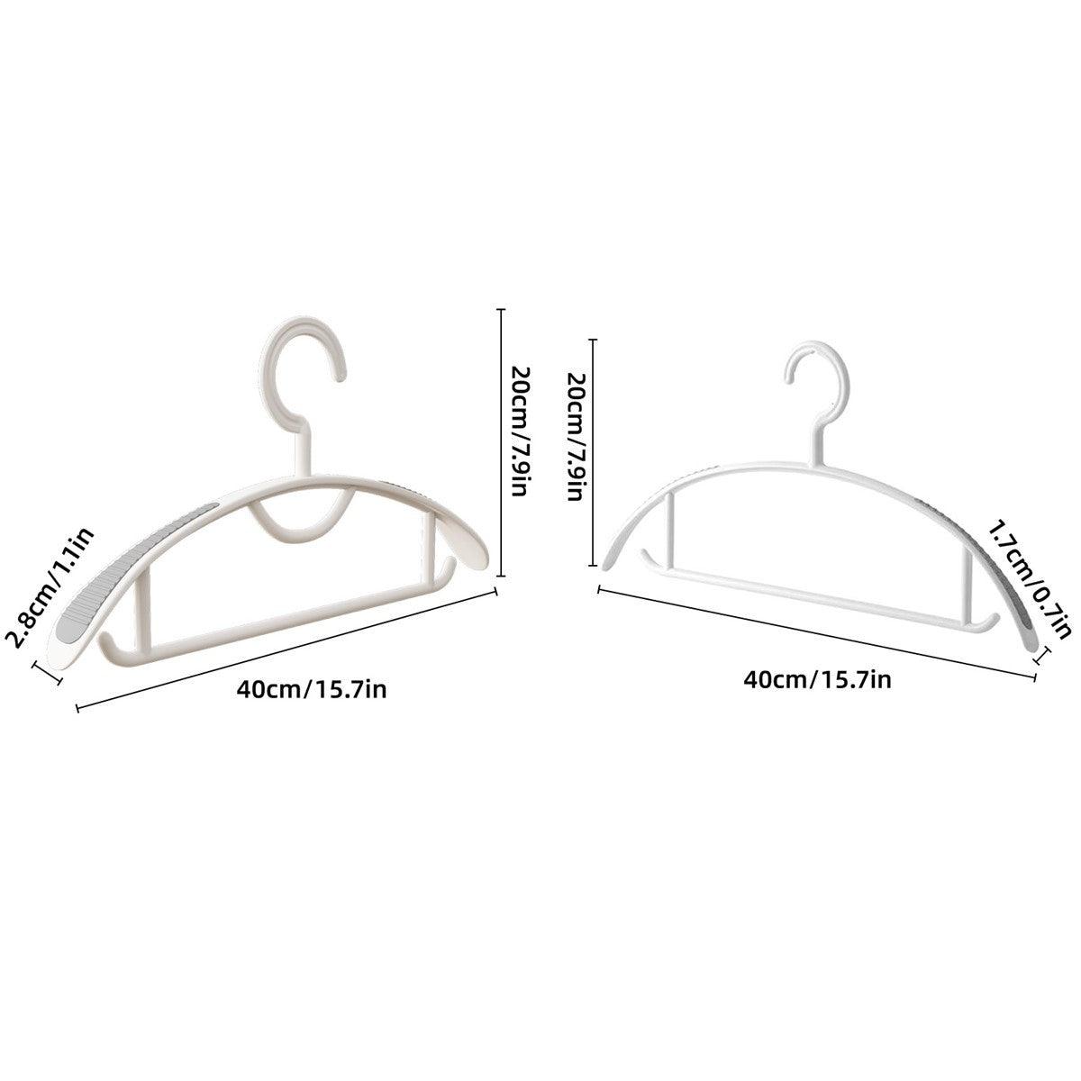 10PCS Plastic Half Round Non Slip Hangers Non Marking Drying Racks Home Use - Wide 3