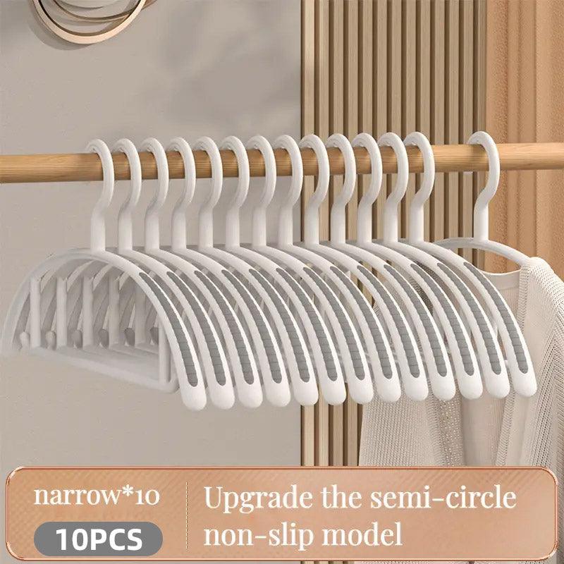 10PCS Plastic Half Round Non Slip Hangers Non Marking Drying Racks Home Use - Wide 5