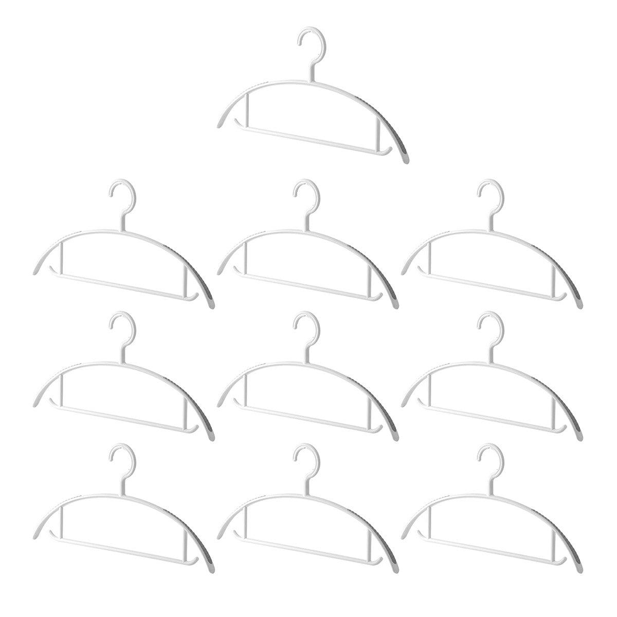 10PCS Plastic Half Round Non Slip Hangers Non Marking Drying Racks Home Use - Wide 7