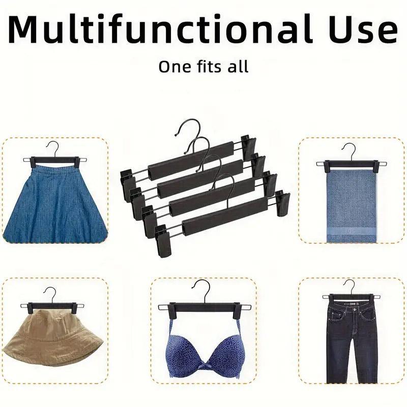 20pcs Black Plastic Pants Hanger Trousers Clips Durable Non Slip Clothes Hanger 4