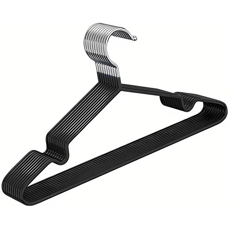Clothes Hangers 10 Pack Anti Slip Plastic Hanger Clothes Rack Organizer - Black 6