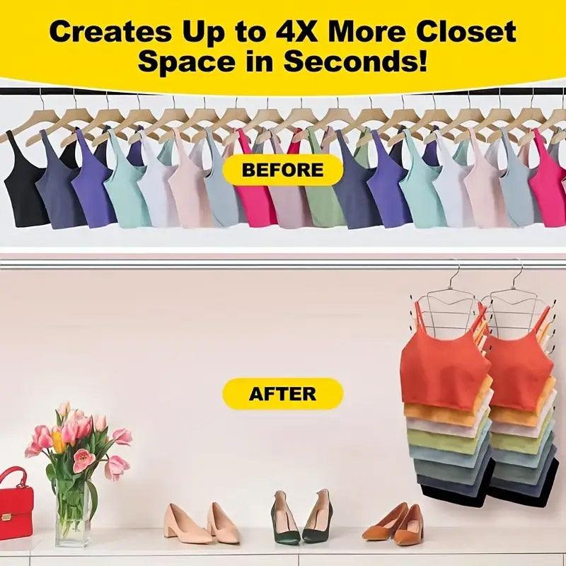 2pcs 8 Tier Metal Clothes Hanger Underwear Storage Organizer Stainless Steel 5