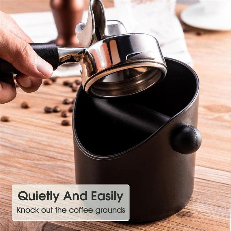 Coffee Knock Box Espresso Grounds Bin with Non Slip Base and Rubber Knock Bar 550ml 4