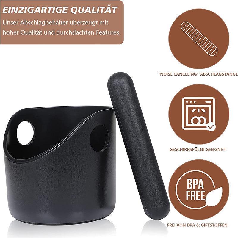 Coffee Knock Box Espresso Grounds Bin with Non Slip Base and Rubber Knock Bar 550ml 5