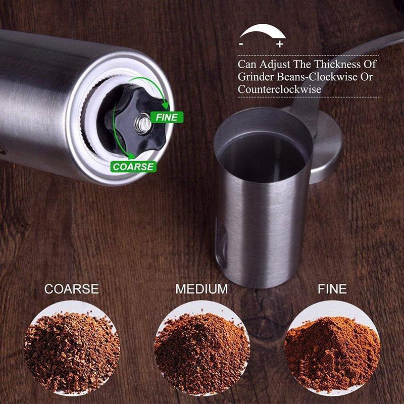 18.8cm Manual Coffee Bean Grinder Stainless Steel Hand Coffee Mill Ceramic Burr 5