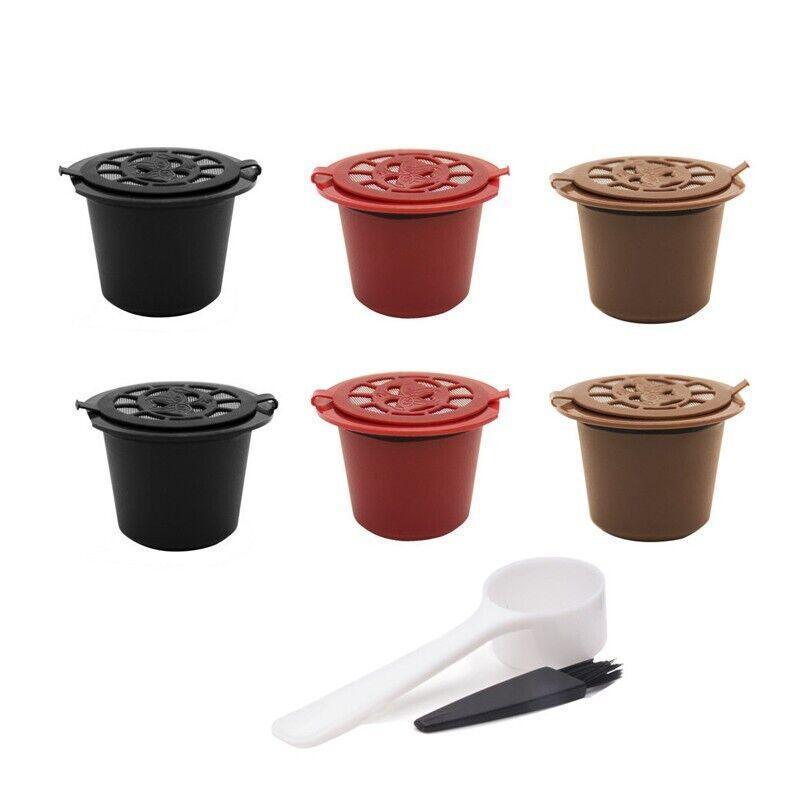 6Pcs For Nespresso Maker Machine Reusable Filter Coffee Capsule Pods