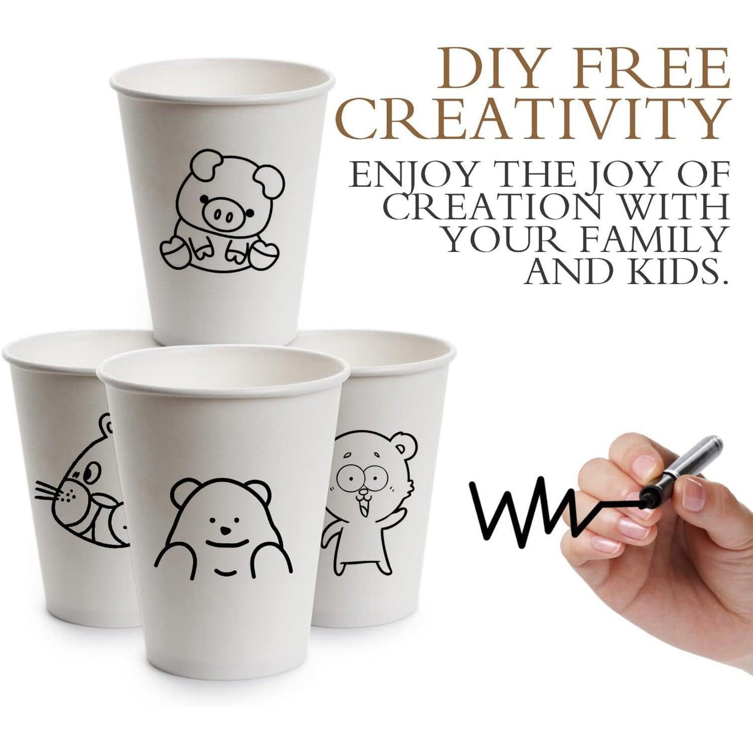 Disposable Coffee Cups 8oz Takeaway Paper Single Wall No Lids - 100pcs 5