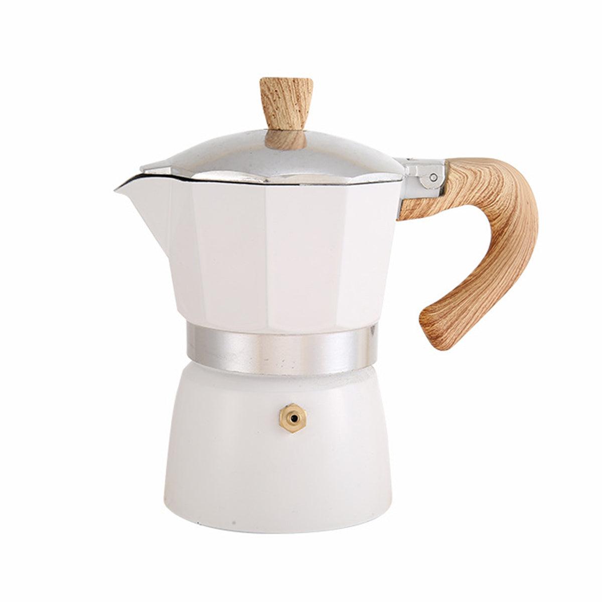 Portable Coffee Maker Wood Grain Handle Outdoor Manual Espresso Machine Camping - Beige-150ml 7