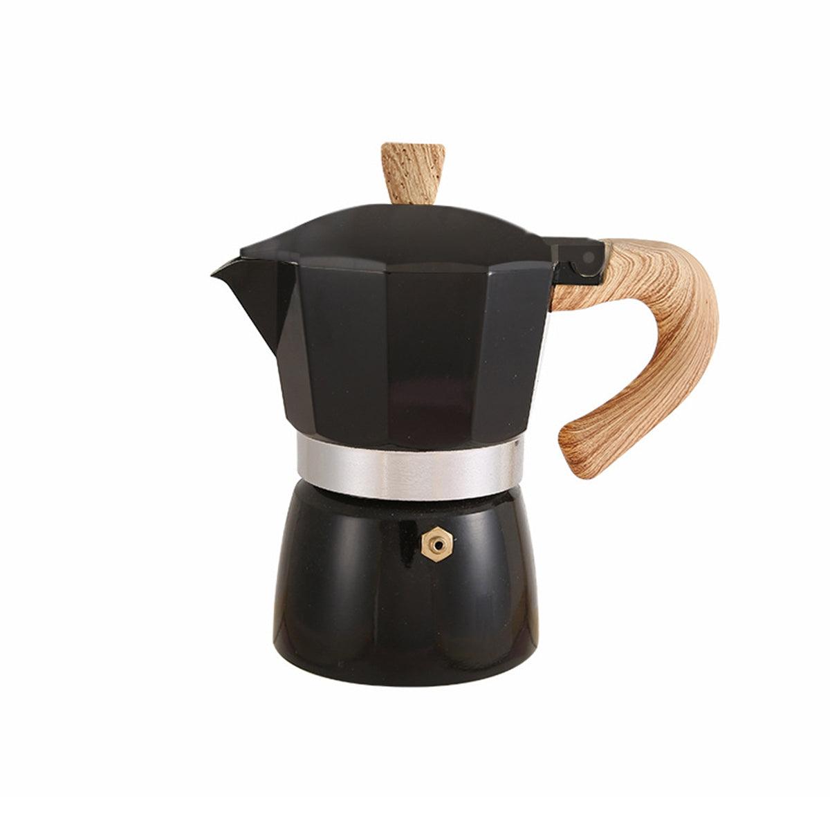 Portable Coffee Maker Wood Grain Handle Outdoor Manual Espresso Machine Camping - Beige-150ml 8