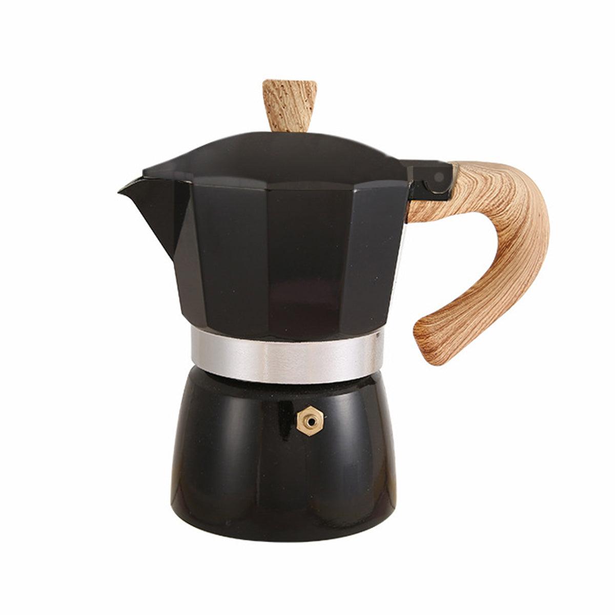 Portable Coffee Maker Wood Grain Handle Outdoor Manual Espresso Machine Camping - Beige-150ml 9