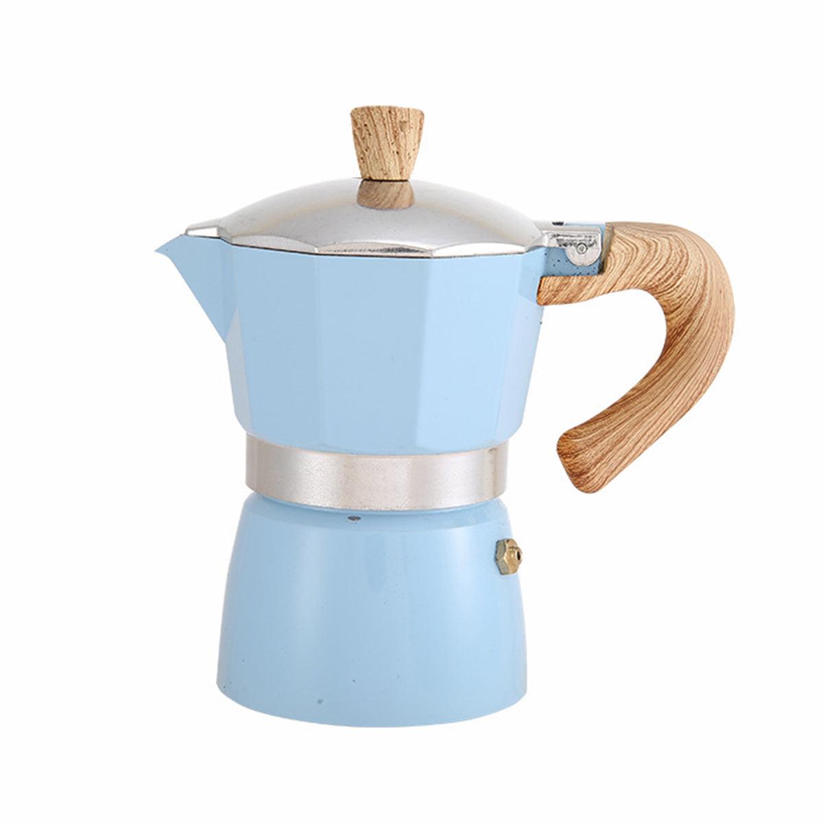 Portable Coffee Maker Wood Grain Handle Outdoor Manual Espresso Machine Camping - Black-300ml 11