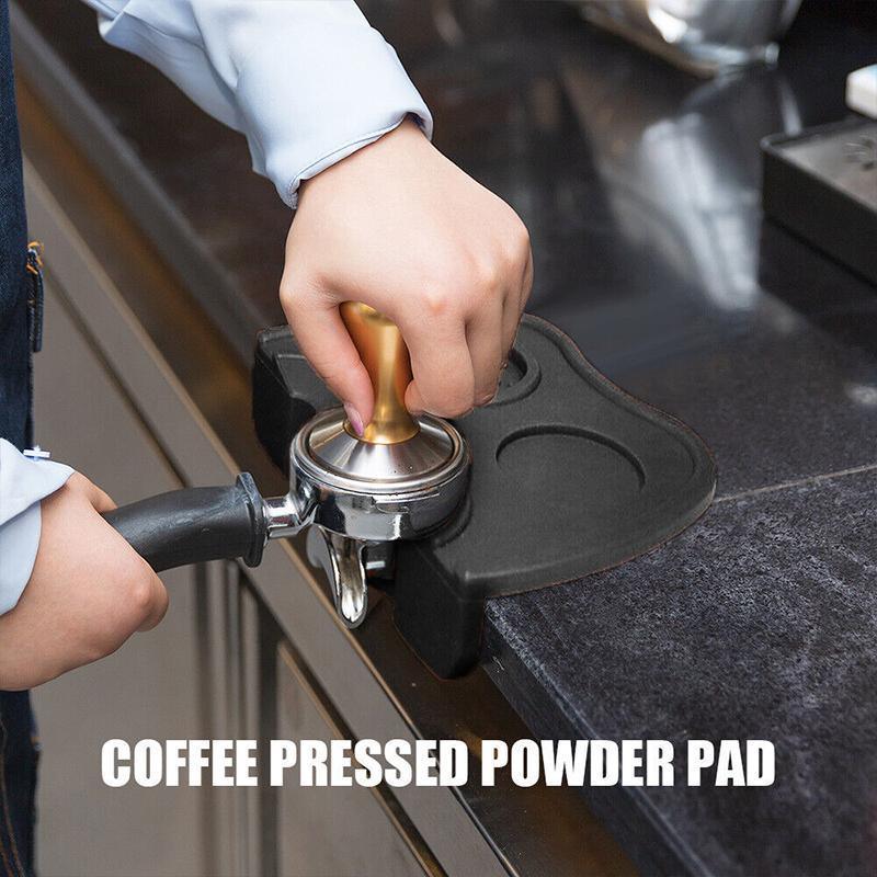 Double Slot Silicone Coffee Tamper Mat | Non-Slip Corner Tamping Pad 21×15×4cm 4