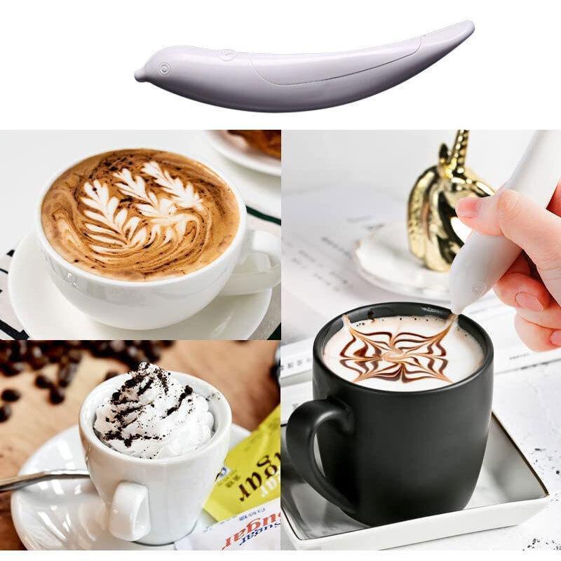 Electric Spice Pen for Coffee Cake Decorating - Battery Powered Latte Art Tool 5