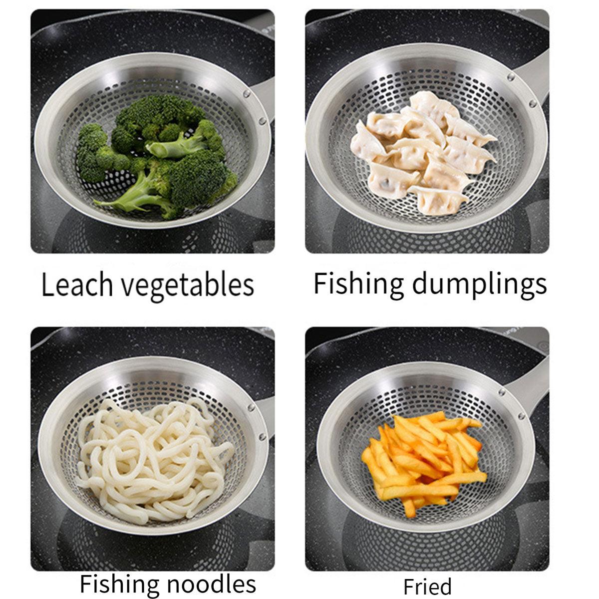 Stainless Steel Colander Spoon Kitchen Strainer Tool for Pasta Rice Vegetable 4