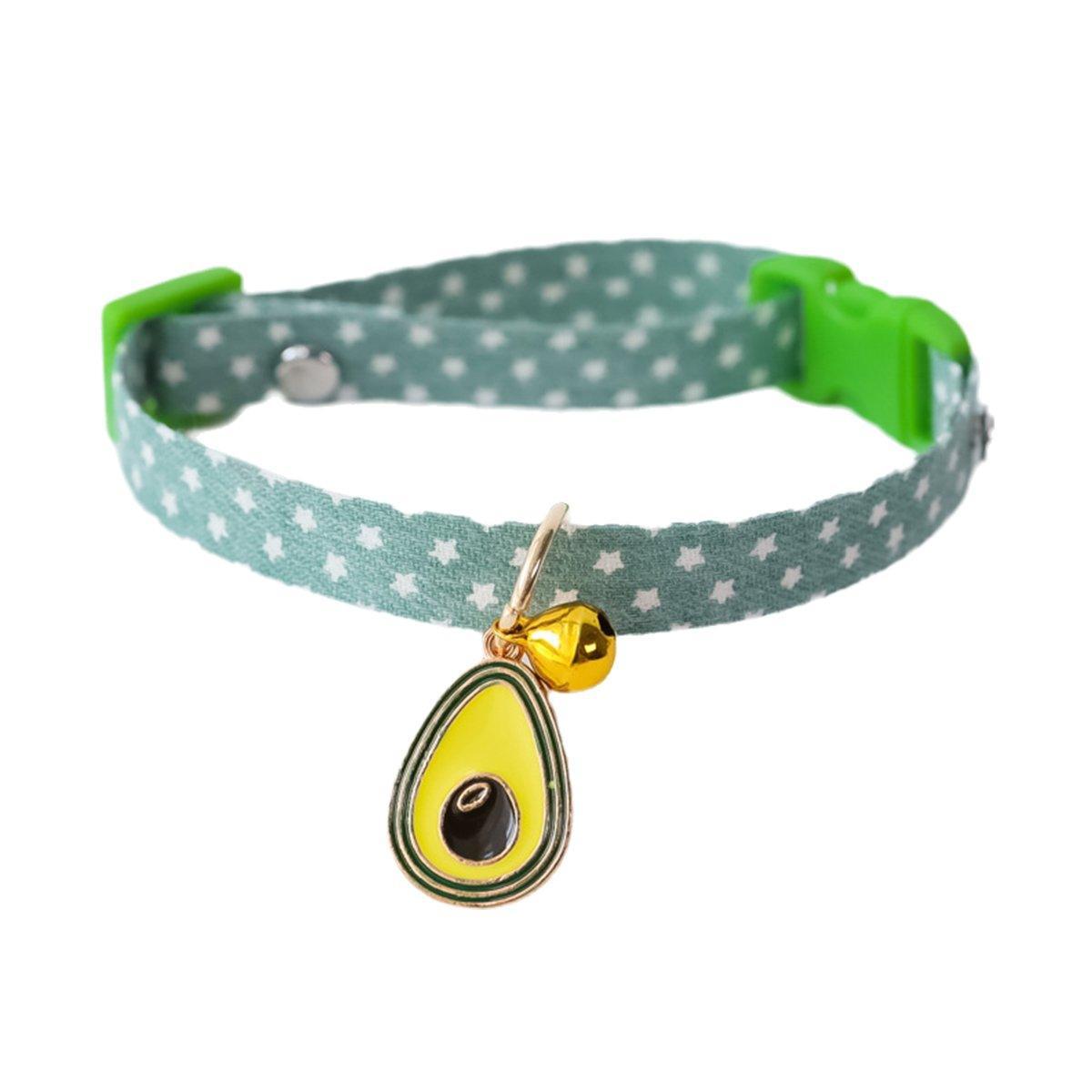 Adjustable Pet Collar with Buckle and Bell for Kitten and Dog Wearable Accessory - Green 9