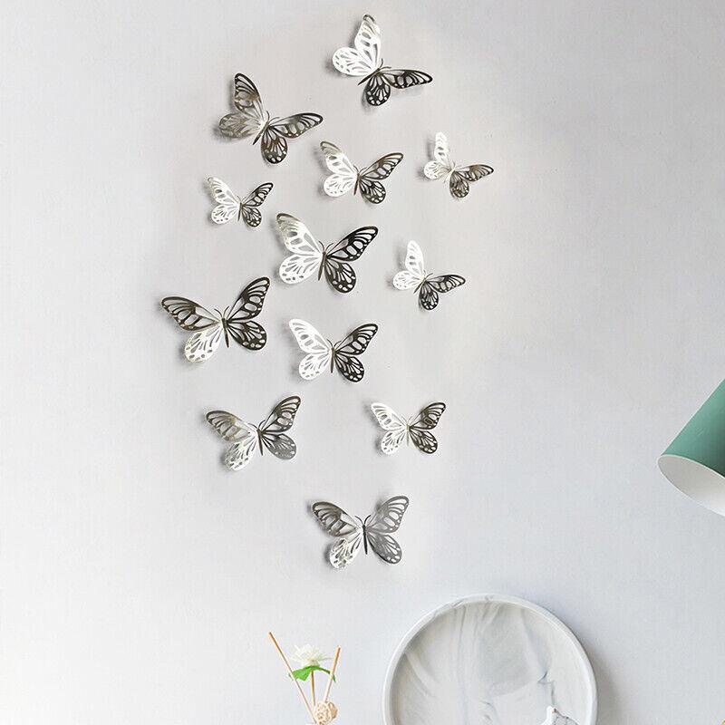 12X 3D Butterfly Wall Decals Stickers Removable Kids Nursery Decoration - 7601 3