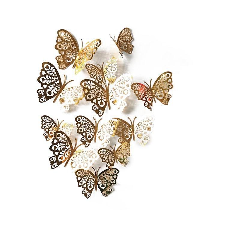 12X 3D Butterfly Wall Decals Stickers Removable Kids Nursery Decoration - 7604 7