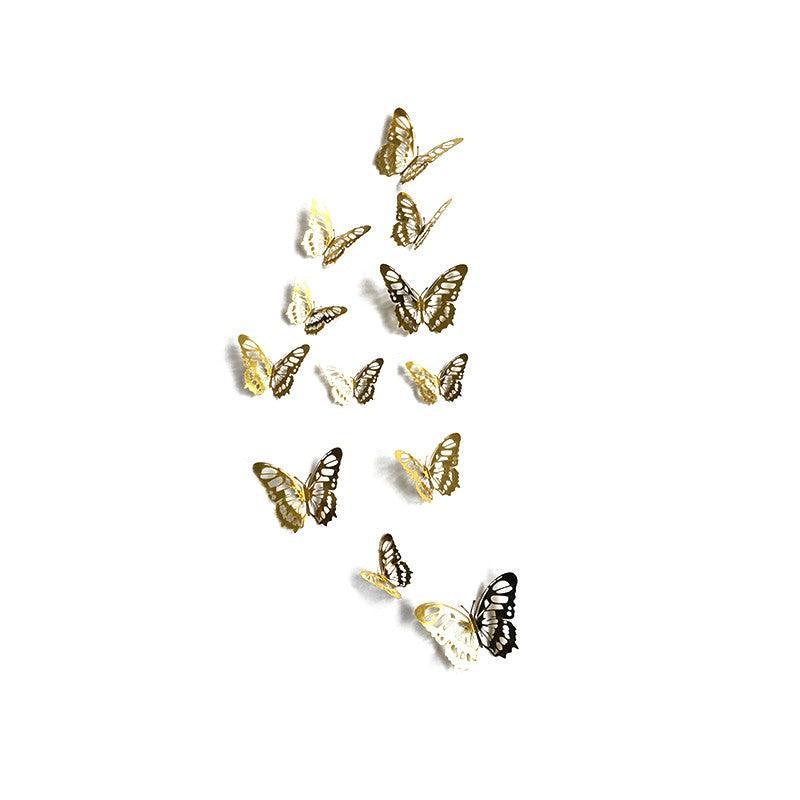 12X 3D Butterfly Wall Decals Stickers Removable Kids Nursery Decoration - 7607 12
