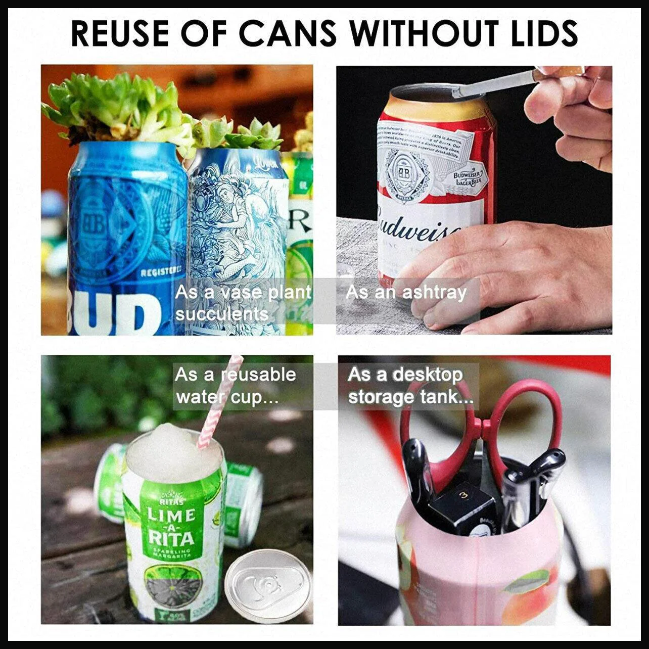 Topless Can Opener Manual Kitchen Tool for Beer Soda and Tin Bottles - Black 4