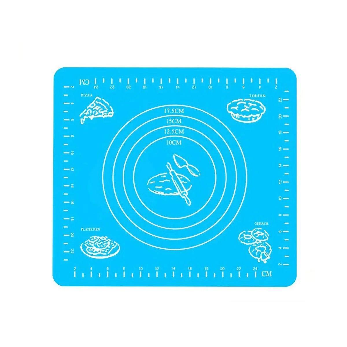 Blue Reusable Non-Stick Silicone Rolling Dough Mat Cake Pastry Baking Fondant Sheet - 40*30cm 6