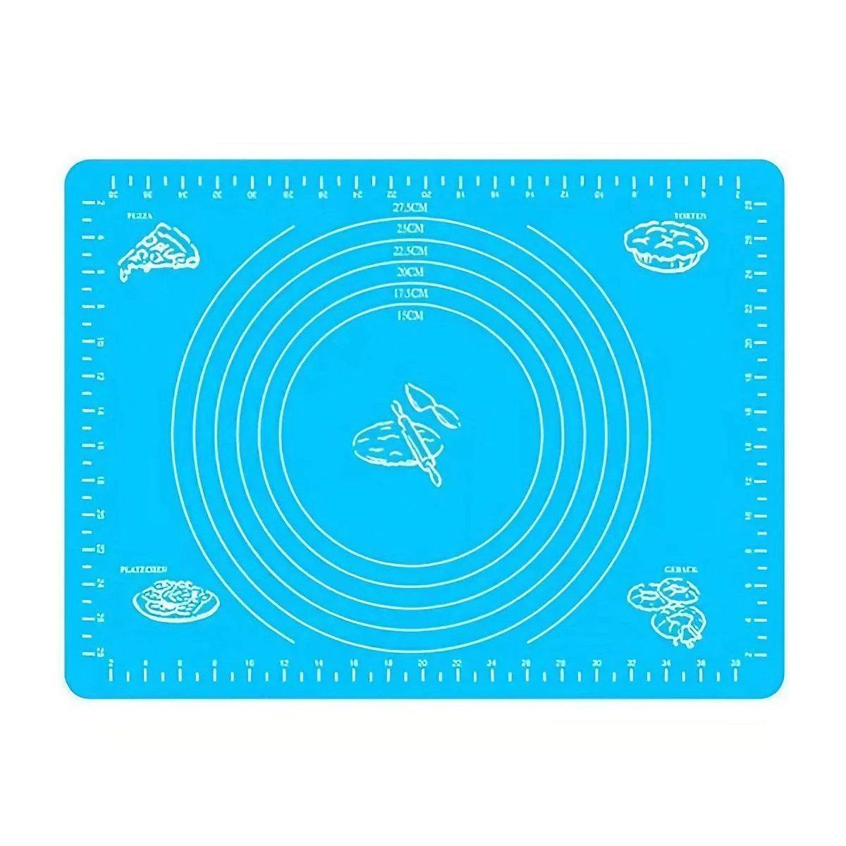 Blue Reusable Non-Stick Silicone Rolling Dough Mat Cake Pastry Baking Fondant Sheet - 40*30cm 7