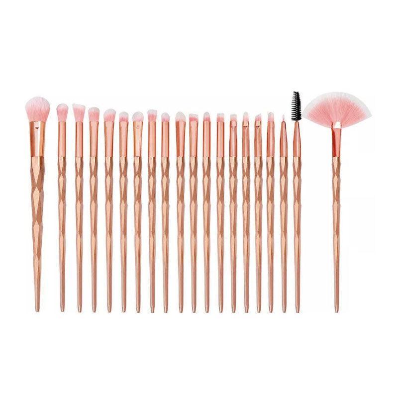 20 Pcs Eye Make-Up Brushes Diamond Unicorn Eyeshadow Eyebrow Blending Brush Set - Blue and Pink 7