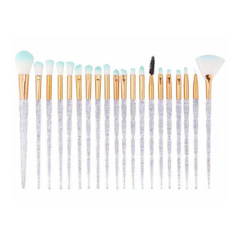 20 Pcs Eye Make-Up Brushes Diamond Unicorn Eyeshadow Eyebrow Blending Brush Set - Gold 6