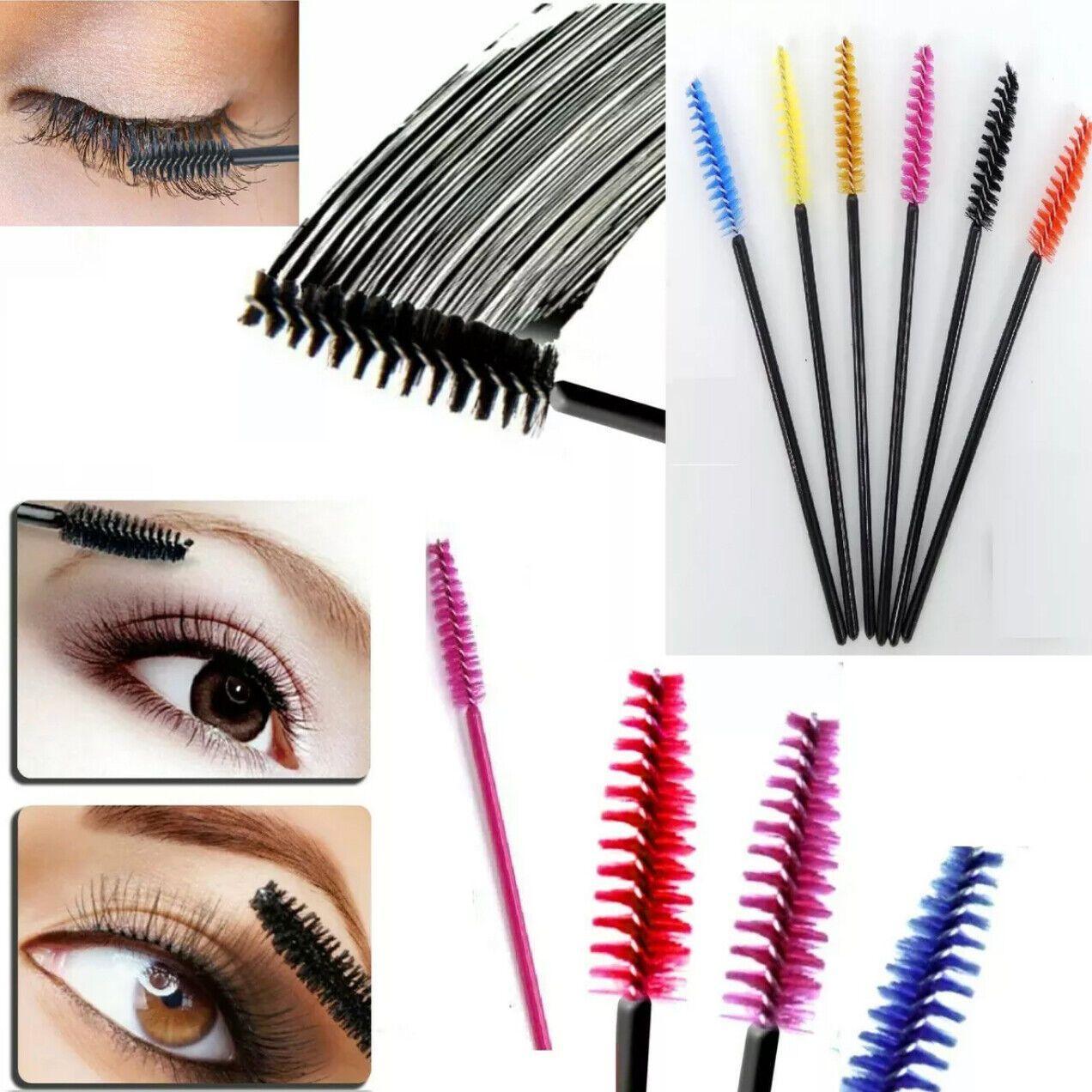 50X Disposable Mascara Wands Eyelash Brushes Applicator Lash Extension Brush - gold+pink 3