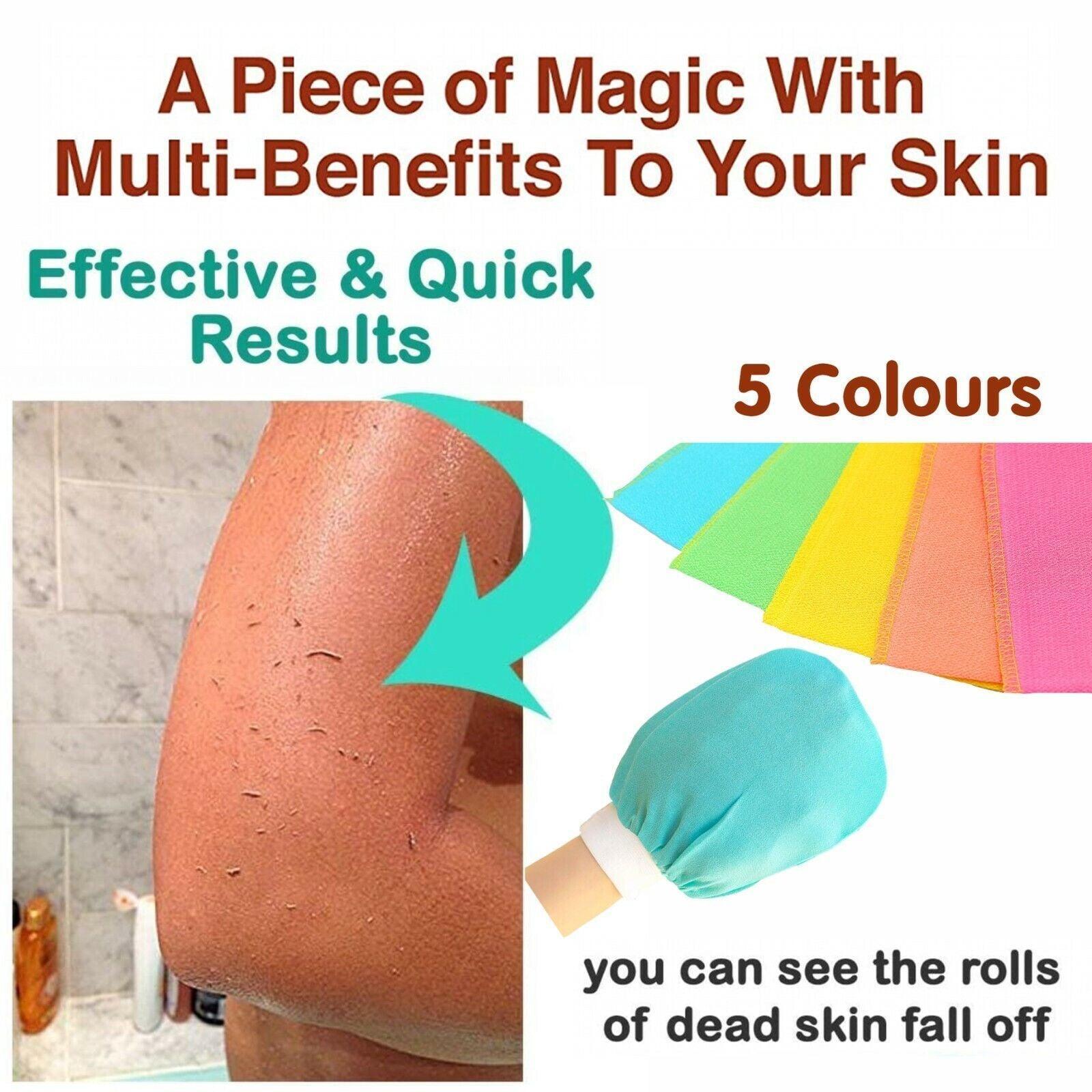 5 Pcs Towel Exfoliating Bath Washcloth Viscose Scrub Mitten Towel - Orange *5 PCS 3