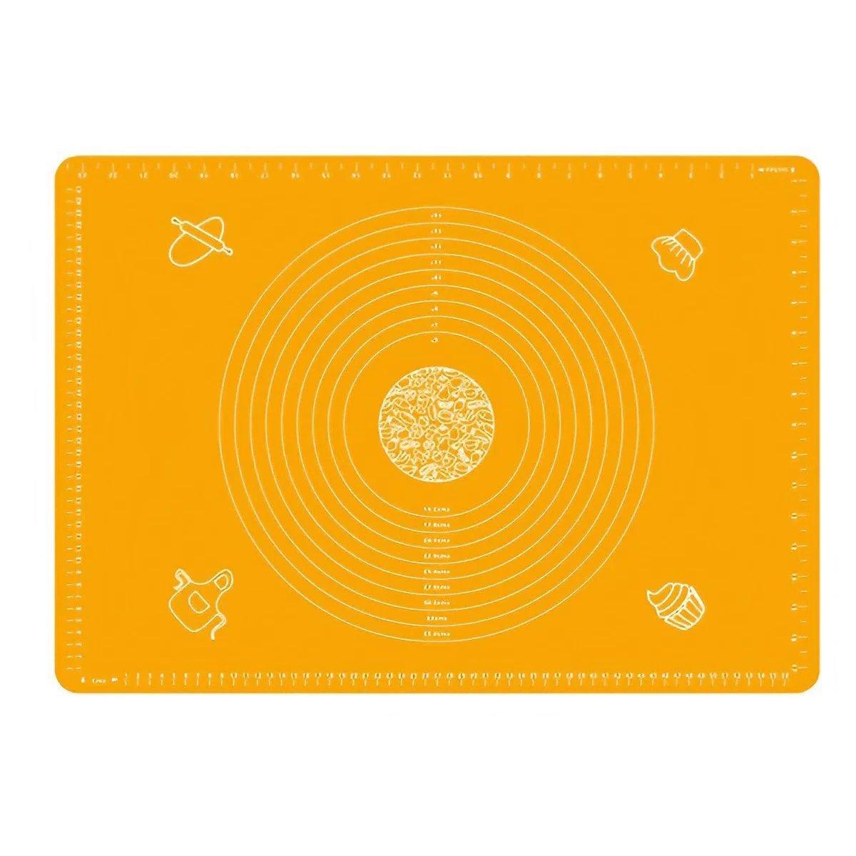 Orange Reusable Non-Stick Silicone Rolling Dough Mat Cake Pastry Baking Fondant Sheet - 40*30cm