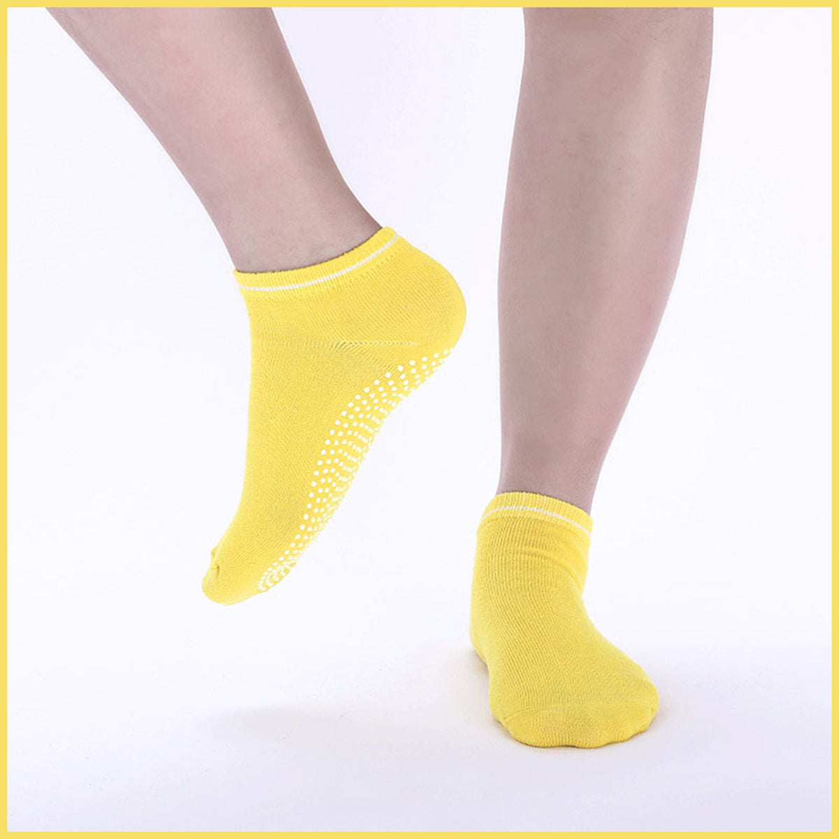 3 Pairs Ladies Women Sports Cotton Rich Pilates Yoga Non-Slip Grip Socks - Pink 12